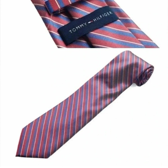 Neck Tie Bundle of Three Tommy Hilfiger Unisex Men's Ties Bicycling Stripes - Picture 4 of 4